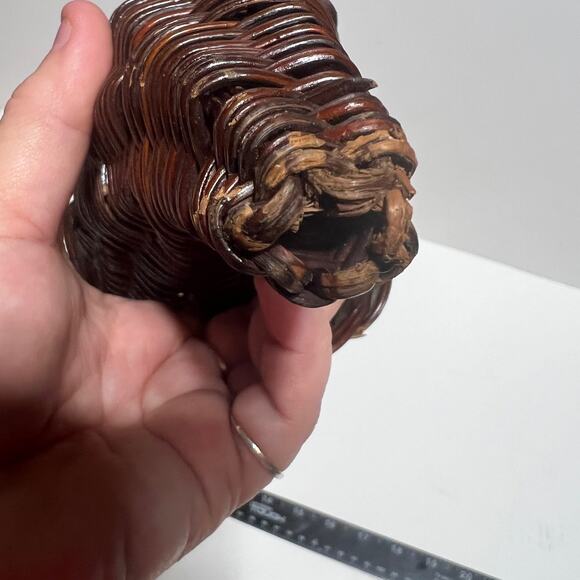 wicker rattan cornucopia wall pocket hang basket horn of plenty rustic woven - Picture 10 of 16